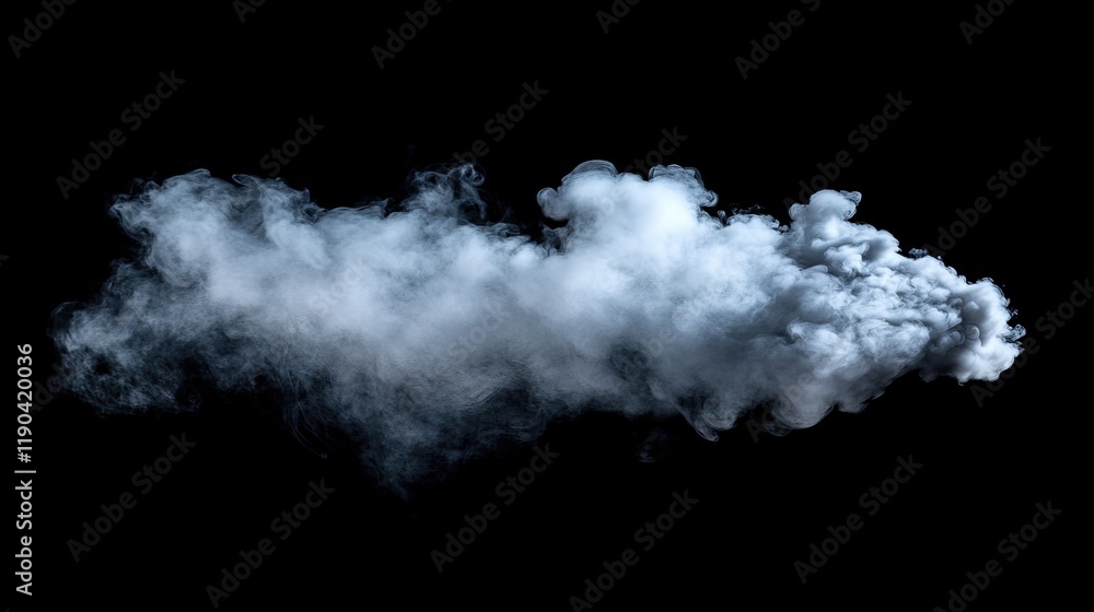 Soft gray smoke drifting in the air against a black background. Soft gray smoke drifting in the air against a black background.