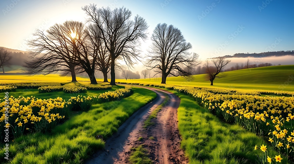 Obraz premium sunrise over the field