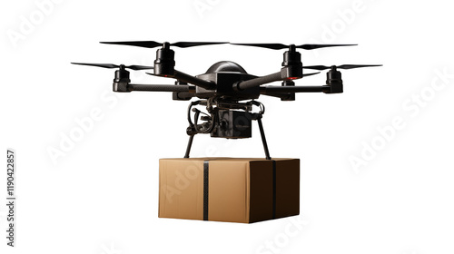 Drone Delivery Service: Futuristic Package Transportation with Unmanned Aerial Vehicle photo