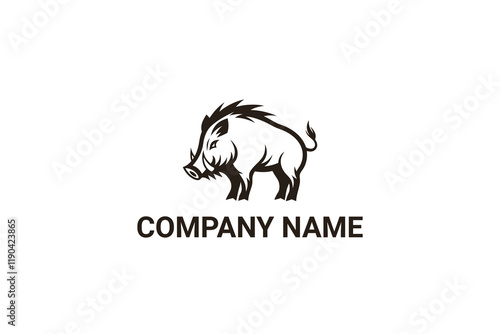 Creative Iconic Wild Boar Logo Design Template