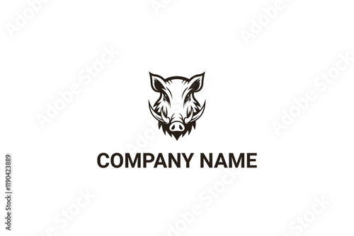 Creative Iconic Wild Boar Head Logo Design Template