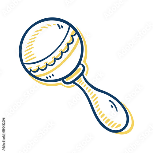 Colorful decorative maraca shaking, joyful celebration