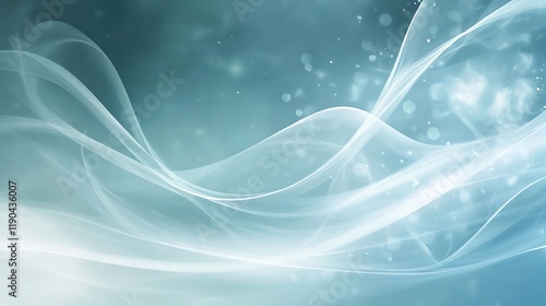 Abstract Teal Background With Flowing White Lines