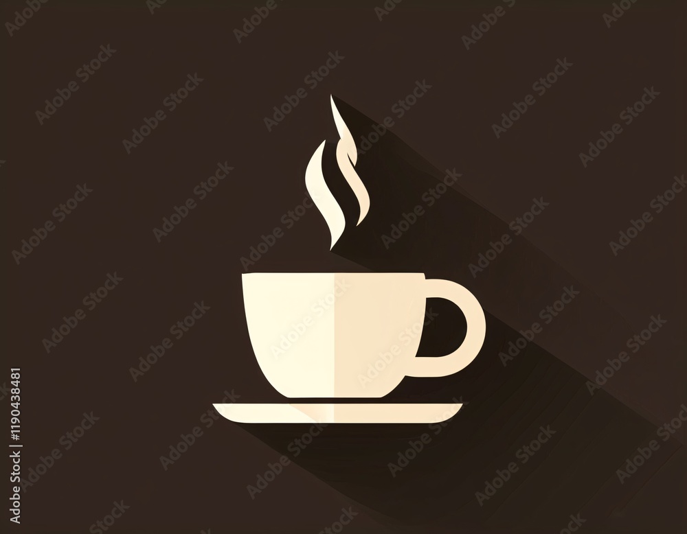 Obraz premium Minimalist coffee cup icon