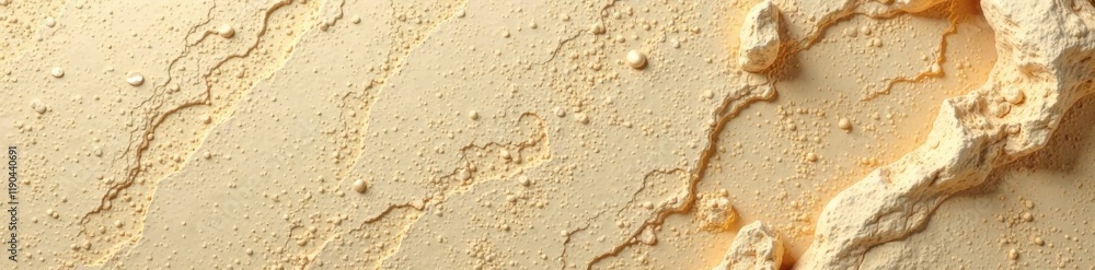 Obraz premium Textured beige rock wall, abstract warm tones, weathered, earthy, detail