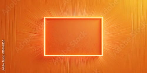 Abstract orange textured background with illuminated square frame