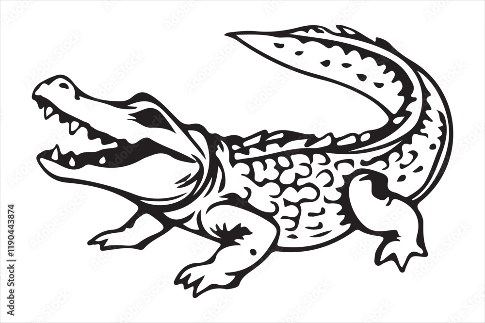 Crocodile character Silhouette Crocodile character Silhouette