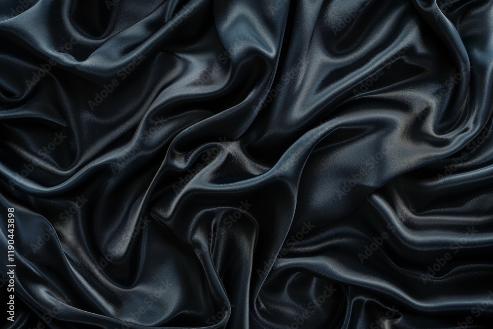 A smooth, dark blue fabric draped and folded, Construct an artwork that showcases the matte and velvety look of black satin A smooth, dark blue fabric draped and folded, Construct an artwork that showcases the matte and velvety look of black satin