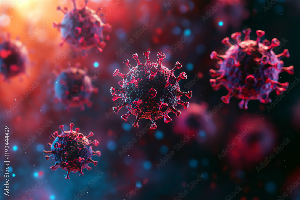 Abstract image of viral particles turning into binary code, representing a digital transformation. Abstract image of viral particles turning into binary code, representing a digital transformation.