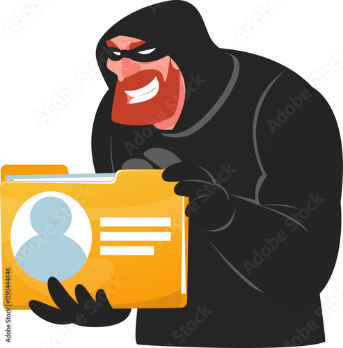 scammer or thief steals file with personal data