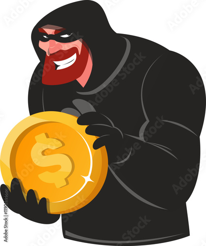 thief stole gold coin