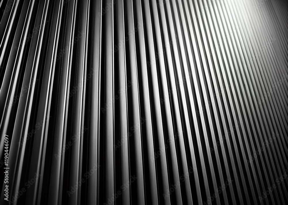 Obraz premium Abstract Black and White Vertical Lines Dark Background Stock Photo - High Depth of Field