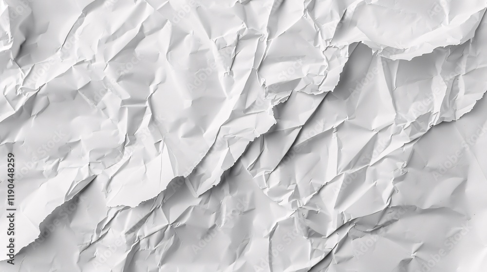 Fototapeta premium A white piece of paper with a lot of wrinkles