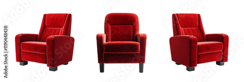 Luxurious Red Velvet Armchairs in Three Distinct Styles photo