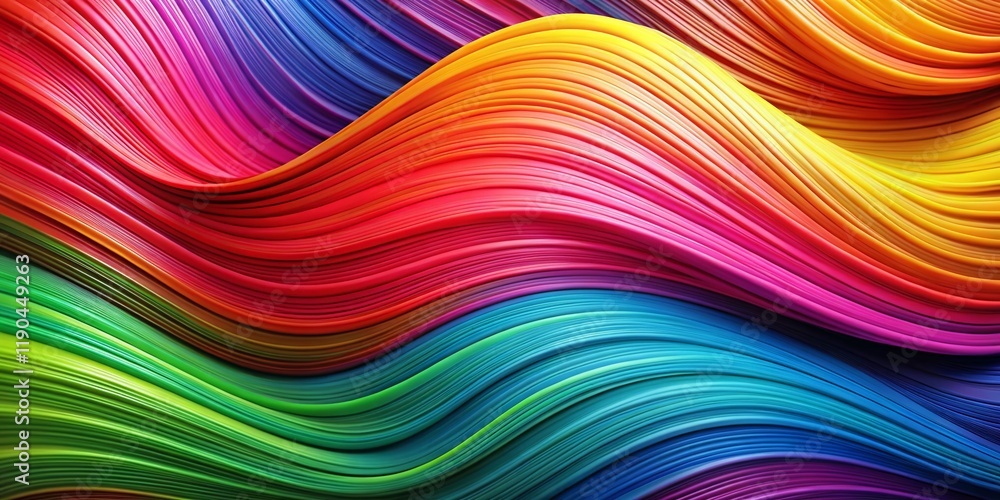 Obraz premium Abstract Colorful Wavy Pattern Background - Vibrant Swirls & Curves Texture