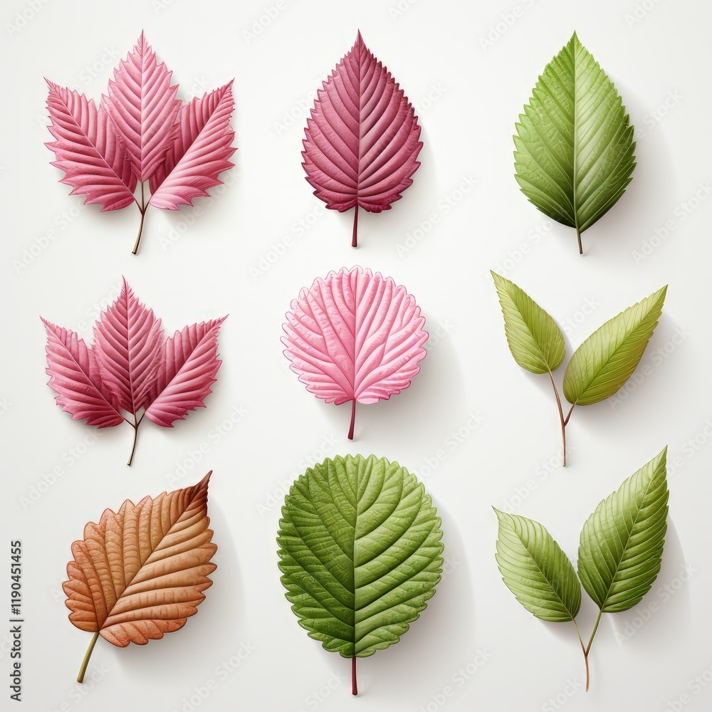 Obraz premium Modern Botanical Design Featuring Raspberries and Leaves