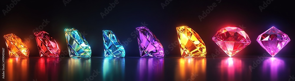 Vibrant Gemstones: A Spectrum of Color and Light, Sparkling Brilliance in Diverse Cuts Vibrant Gemstones: A Spectrum of Color and Light, Sparkling Brilliance in Diverse Cuts
