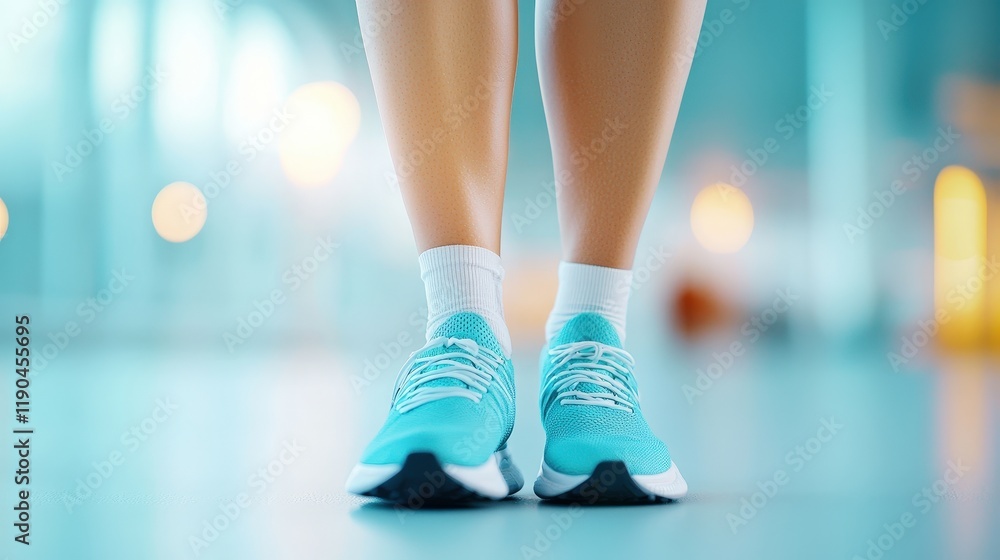 A physiotherapist demonstrating proper ankle alignment during weight-bearing exercises. A physiotherapist demonstrating proper ankle alignment during weight-bearing exercises.