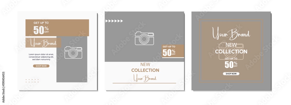 Fototapeta premium Social Media Post Layout Set