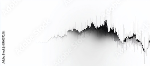 Wallpaper Mural Abstract grayscale waveform, resembling a mountain range or sound wave. Torontodigital.ca
