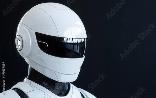 A futuristic helmet made of impactresistant polymer material, safety polymers, protective innovation photo