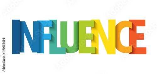 INFLUENCE colorful vector typography banner