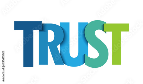 TRUST colorful vector typography banner