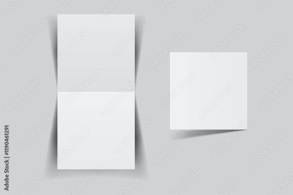 Square open Leaflet, bi fold mockup template .Blank paper, thank you card, notecards, note paper, greeting card, wedding invitation, postcard, brochure or creative work for presentation of design
Square open Leaflet, bi fold mockup template .Blank paper, thank you card, notecards, note paper, greeting card, wedding invitation, postcard, brochure or creative work for presentation of design