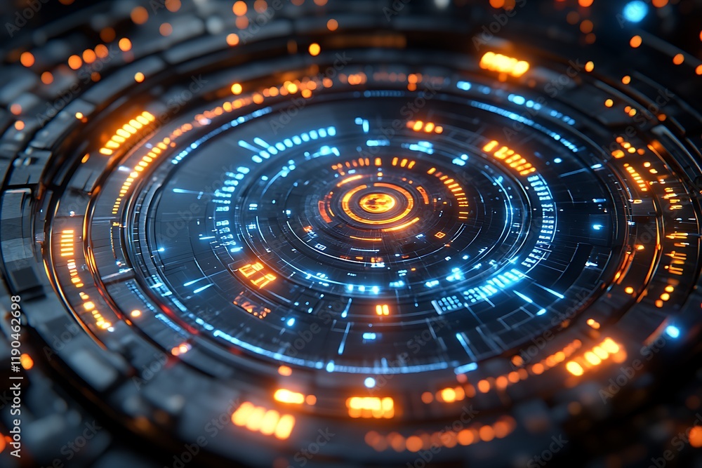 Futuristic Circular Technology Interface Design Futuristic Circular Technology Interface Design