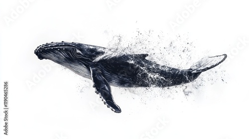 Disintegrating humpback whale breaching.