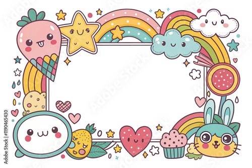 Design, Border, Frame, Card, Photo Frame, Texture, Graffiti Art, Cute Cartoon Pattern, Illustration Background