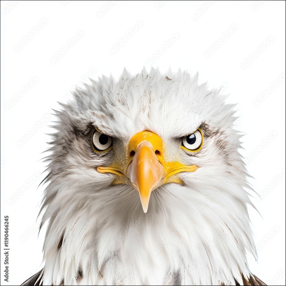 Majestic Bald Eagle Portrait with Intense Gaze and Distinct Features Majestic Bald Eagle Portrait with Intense Gaze and Distinct Features