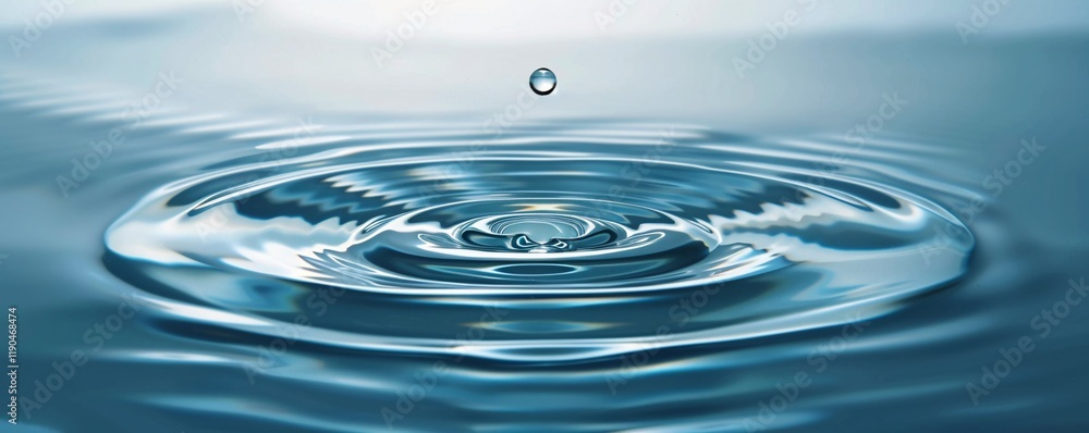A drop of water is falling into a large body of water A drop of water is falling into a large body of water
