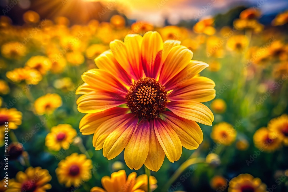 Aerial Drone Shot of Vibrant Yellow Wildflower Meadow, Blurry Background, Sunny Day Aerial Drone Shot of Vibrant Yellow Wildflower Meadow, Blurry Background, Sunny Day