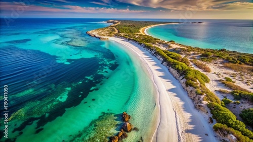 Aerial Long Exposure: Jurien Bay's Sandy Cape Reserve - Turquoise Waters & Pristine Sands photo