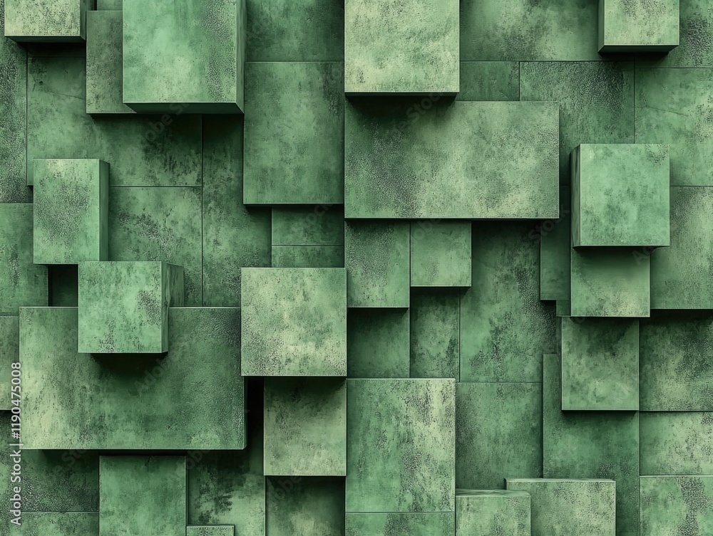 Close-up of green cube wall Close-up of green cube wall