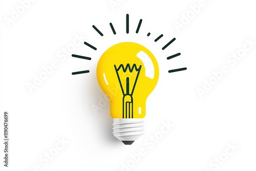 Clean, minimalist vector-style icon of a light bulb. Flat, modern and bold, ideal for digital use or icons. Isolated on a white background.