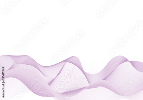 Abstract wave lines background vector lavender isolated on white background