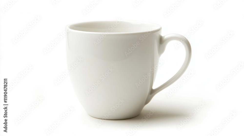 Empty white ceramic mug isolated on white background. Empty white ceramic mug isolated on white background.