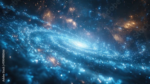Wallpaper Mural Stunning spiral galaxy with bright blue and orange stars. Torontodigital.ca