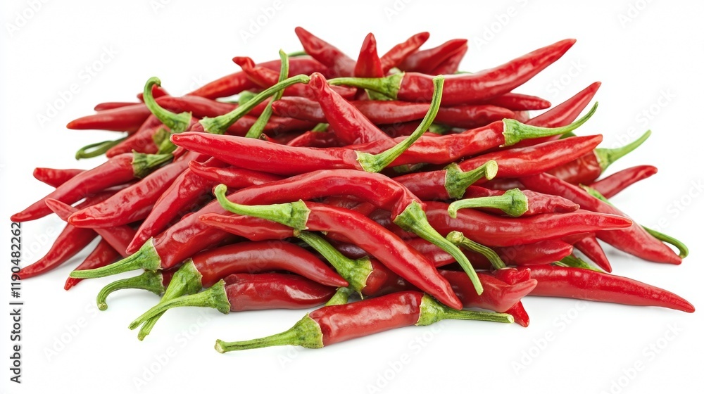 Fresh red chilies piled together showcasing their vibrant color and glossy texture for culinary use or display Fresh red chilies piled together showcasing their vibrant color and glossy texture for culinary use or display