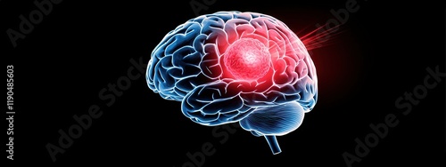 A symbolic image of a brain regaining its glow after stroke recovery. photo