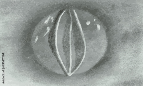 Cat's eye. Hand-drawn pencil and graphite drawing.