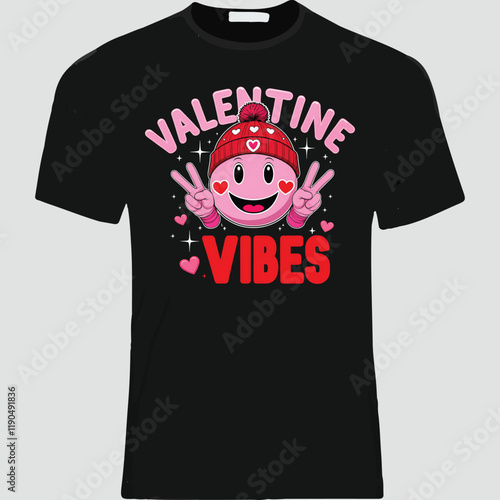 Happy valentine's day 14 February - Valentine's day typography t-shirt design template.