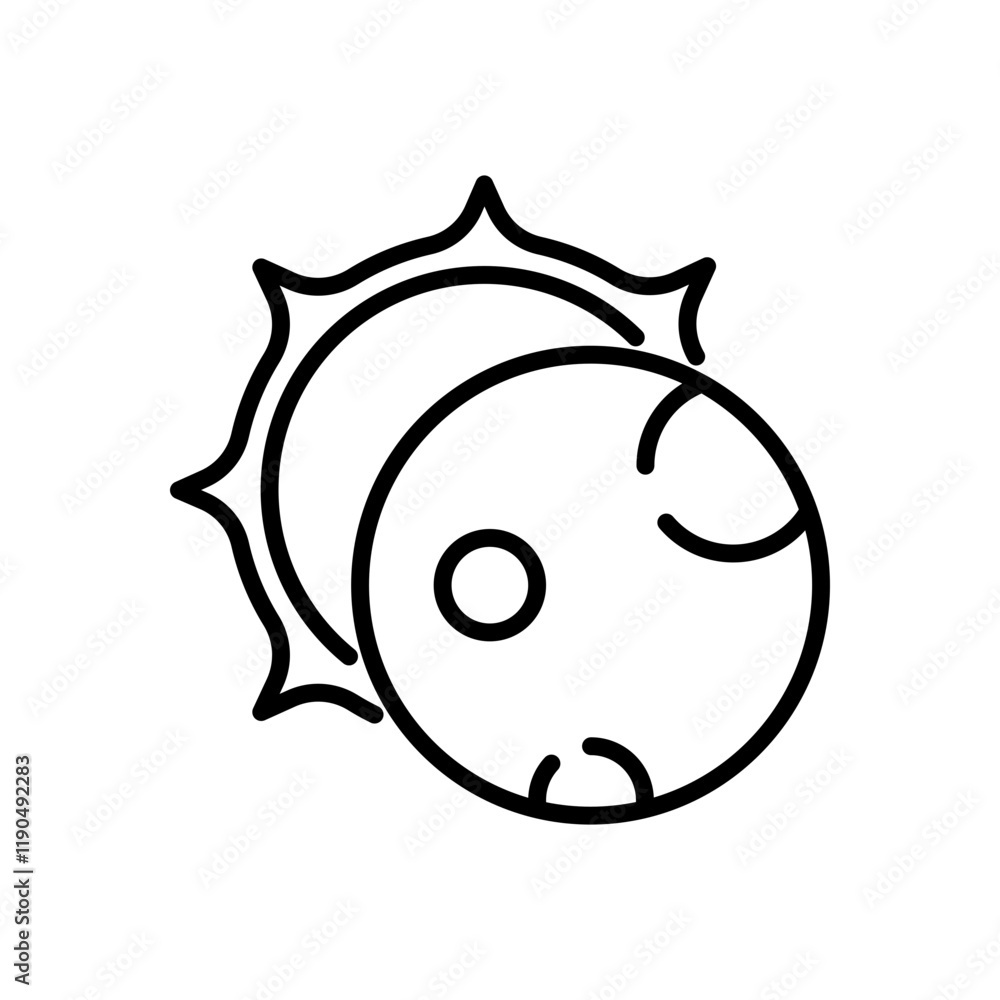 Obraz premium solar eclipse icon vector, line style icon