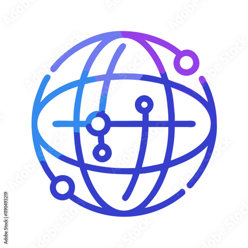 Digital global network with connected points