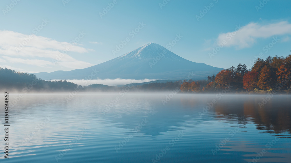 Meple leave in finger with Mt.Fuji background. Meple leave in finger with Mt.Fuji background.