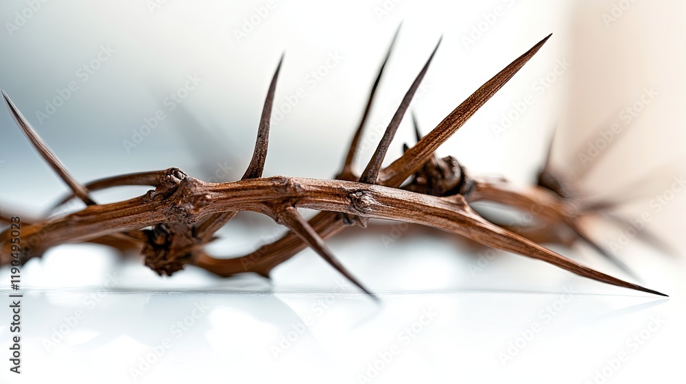 custom made wallpaper toronto digitalCrown of Thorns Showcasing Intricate Textures on a Clean White Surface