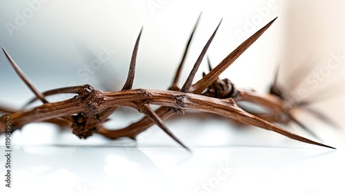 Wallpaper Mural Crown of Thorns Showcasing Intricate Textures on a Clean White Surface Torontodigital.ca