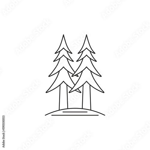 Conifer icon or two tree vector illustration on white background